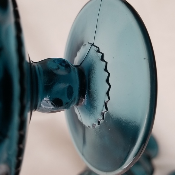 Indiana Colony Kings Crown Blue Sherbet Dishes - Picture 9 of 14